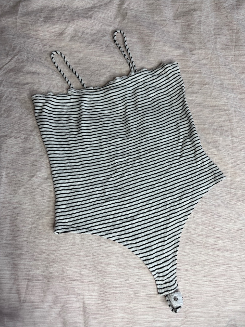 Striped Black & White Ribbed Bodysuit